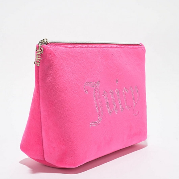 Juicy Couture Pink Rhinestone Cosmetic Case & Bottle New - Picture 2 of 6